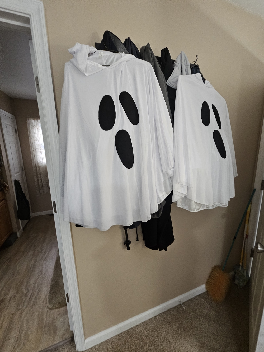Classic White Ghost Kids Or Adult Poncho Costume Hoodie